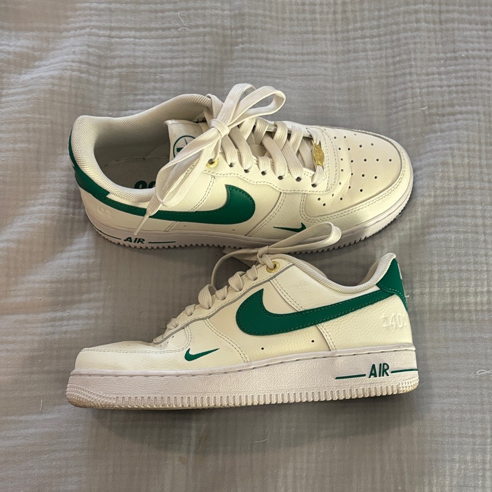 Nike White and Green Air Max 40 year edition